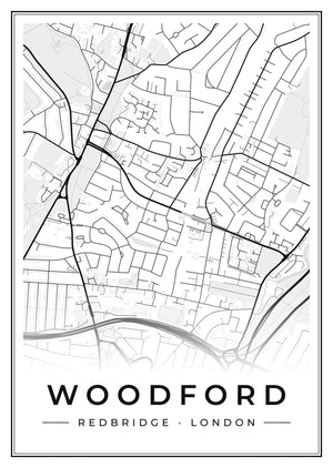 Woodford Street Map Poster
