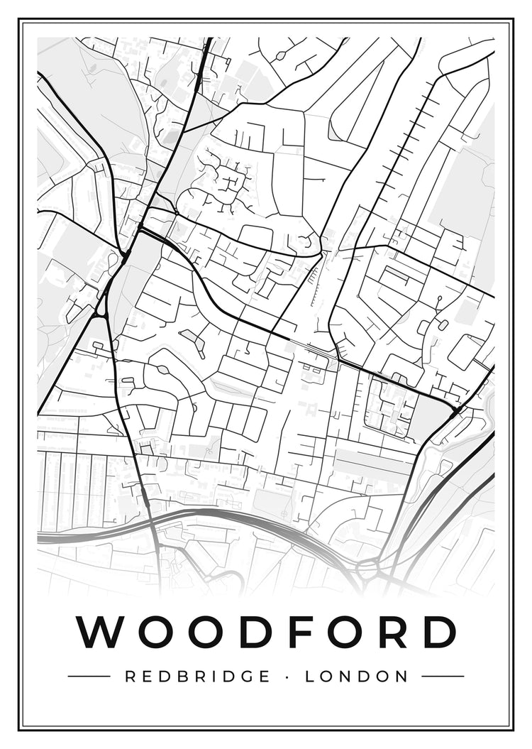 Woodford Street Map Poster