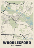 Street map poster of Woodlesford, West Yorkshire