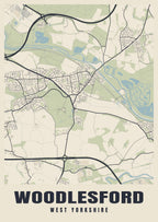 Street map poster of Woodlesford, West Yorkshire