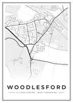 Street map poster of Woodlesford village centre, West Yorkshire