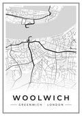 Street map poster of Woolwich, Greenwich, London