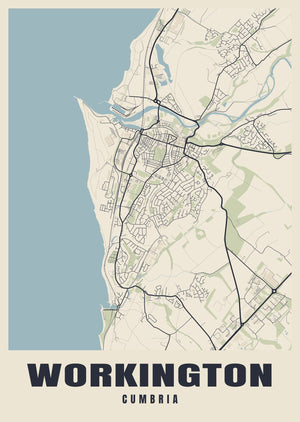 Workington Street Map Poster