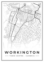 Street map poster of Workington town centre, Cumbria