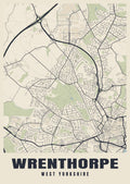 Street map poster of Wrenthorpe, West Yorkshire