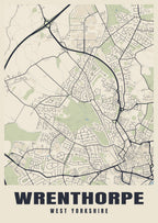 Street map poster of Wrenthorpe, West Yorkshire