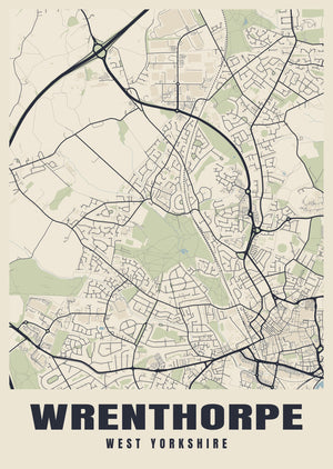 Wrenthorpe Street Map Poster