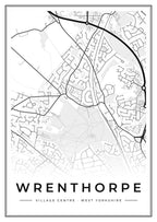 Street map poster of Wrenthorpe village centre, West Yorkshire