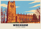 St Giles' Church, Wrexham poster, Retro Railway style