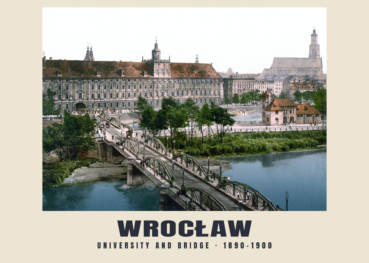 University and Bridge, Wrocław, 1890–1900 heritage photograph
