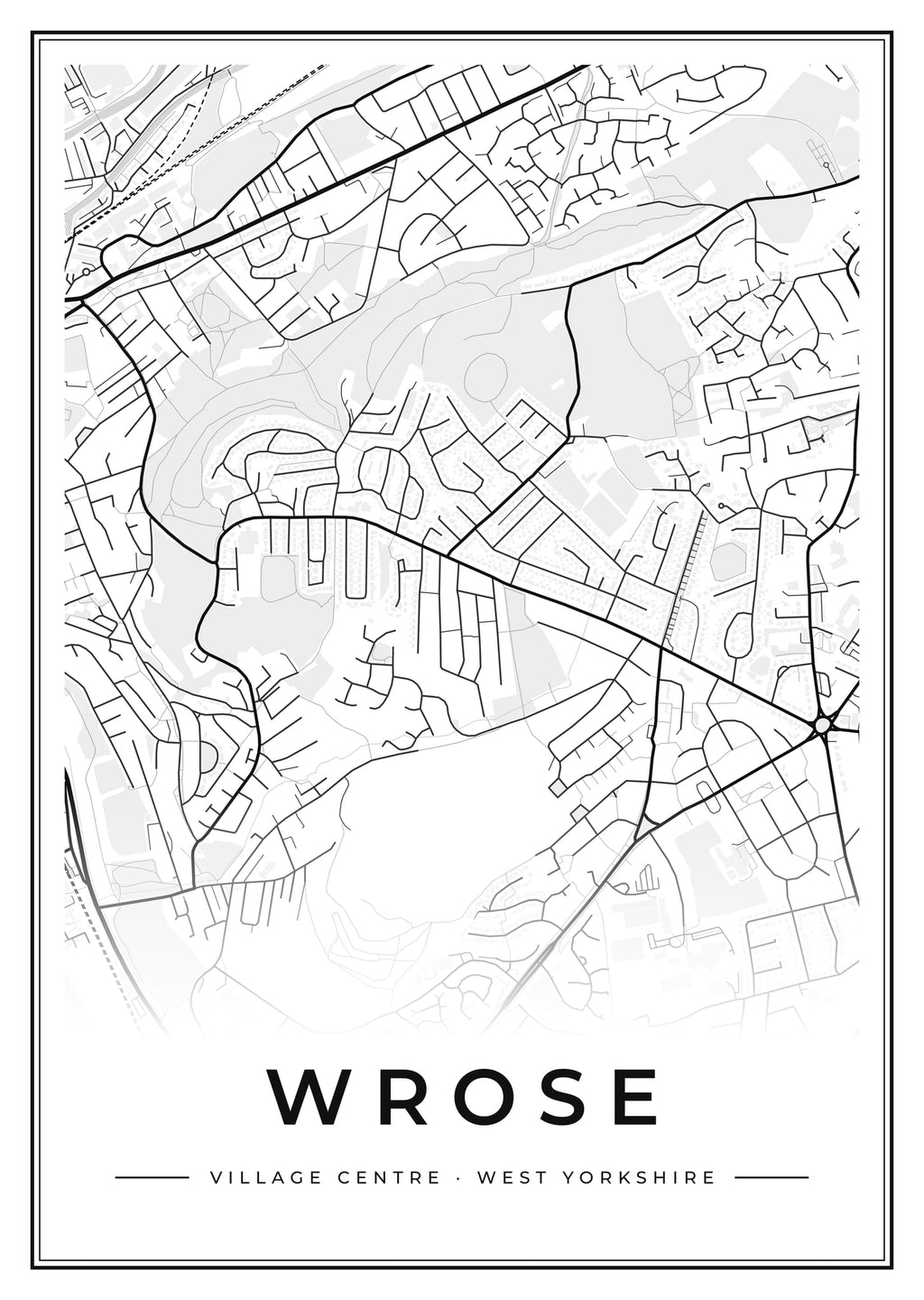 Street map poster of Wrose village centre, West Yorkshire