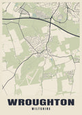 Street map poster of Wroughton, Wiltshire