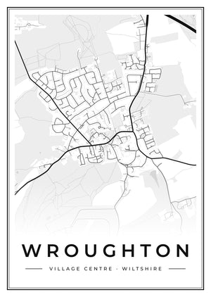Wroughton Village Centre Street Map Poster