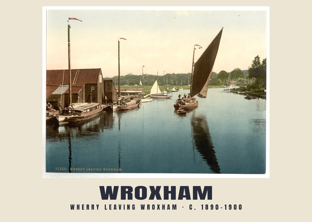 Wherry leaving Wroxham, c. 1890–1900 Heritage Print