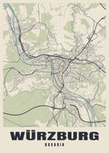 Street map poster of Würzburg, Bavaria