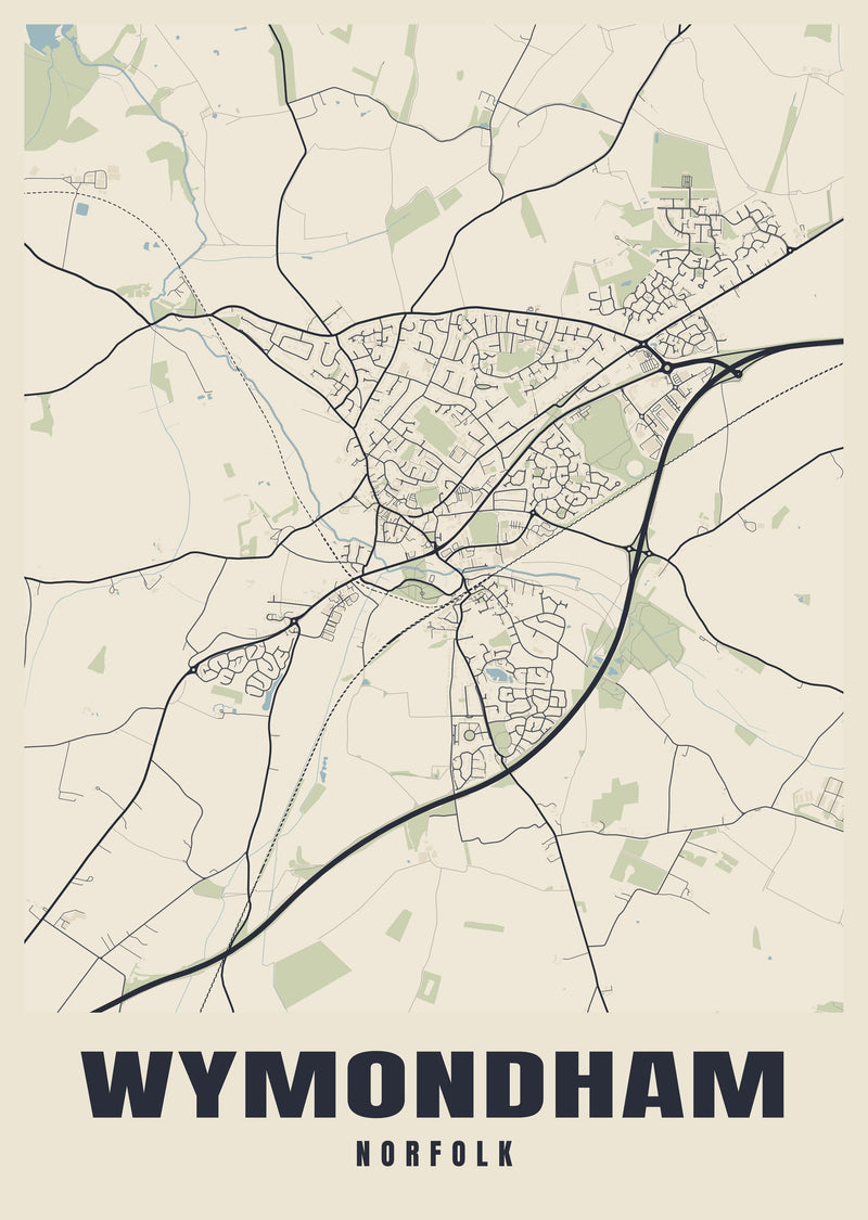 Wymondham Street Map Poster