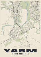 Street map poster of Yarm, North Yorkshire
