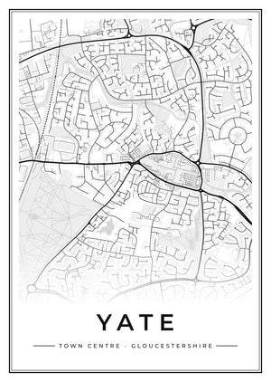Yate Town Centre Street Map Poster