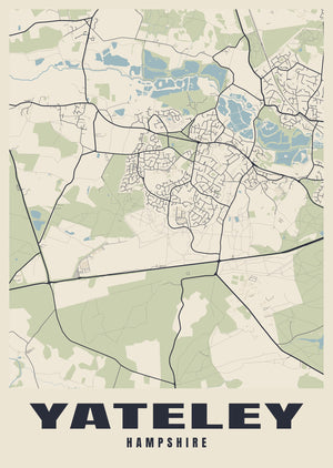 Yateley Street Map Poster