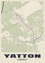 Street map poster of Yatton, Somerset