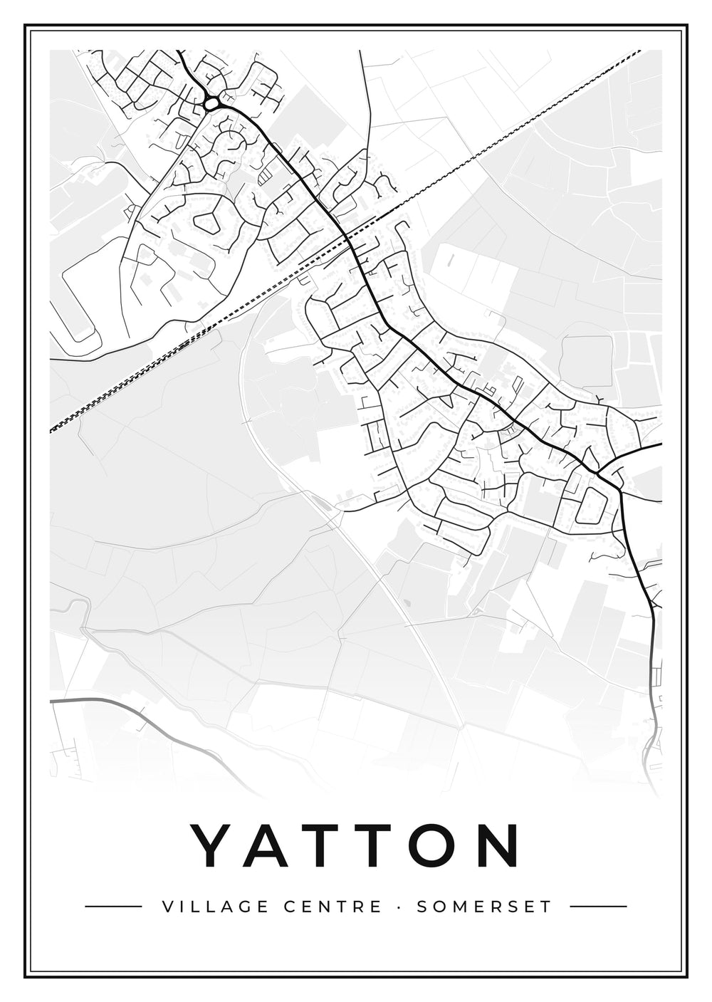 Yatton Village Centre Street Map Poster
