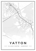 Street map poster of Yatton village centre, Somerset