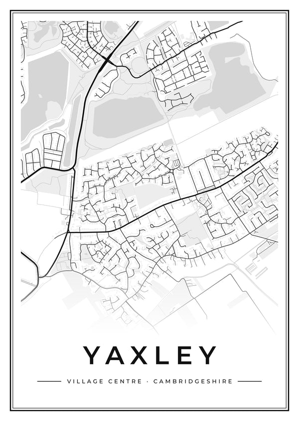 Yaxley Village Centre Street Map Poster
