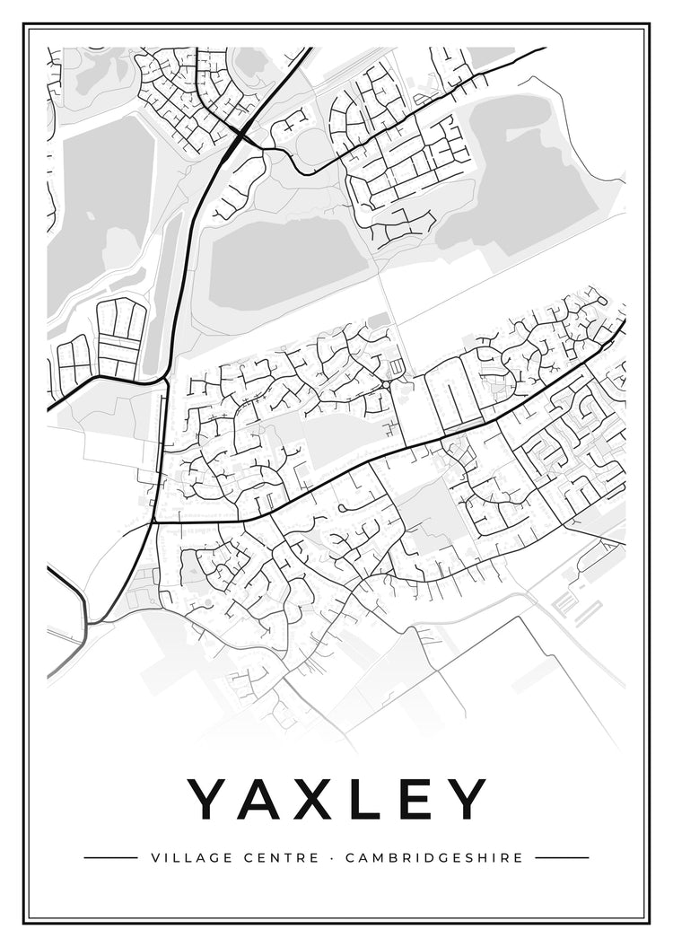 Yaxley Village Centre Street Map Poster