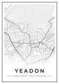 Street map poster of Yeadon town centre, West Yorkshire