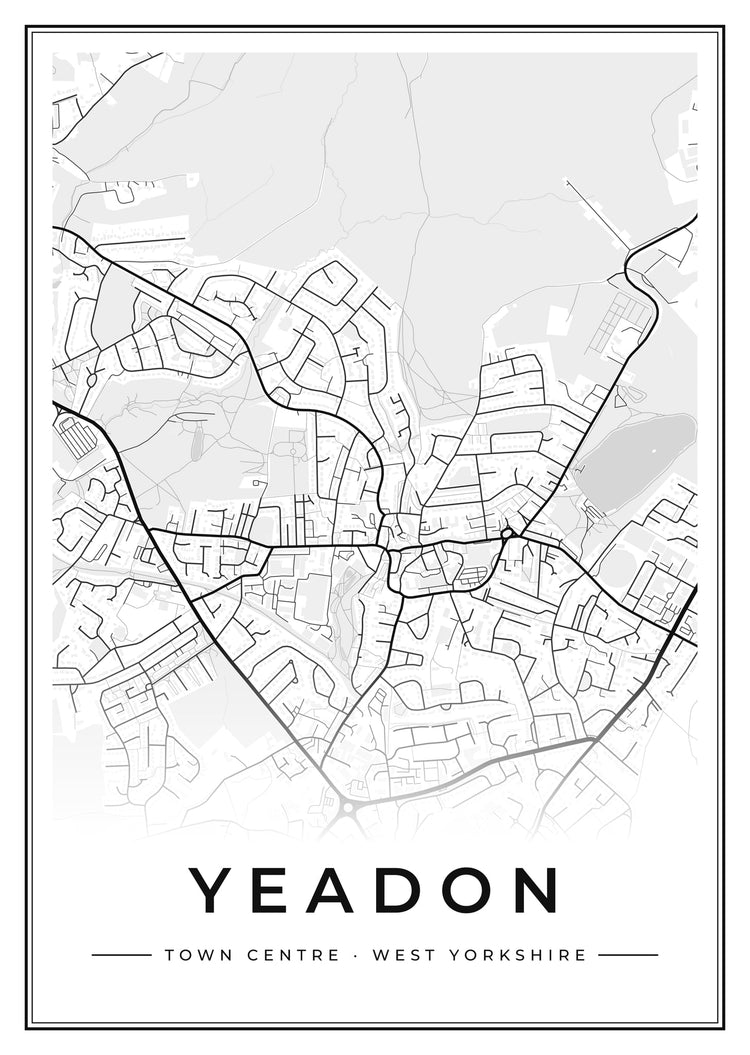 Yeadon Town Centre Street Map Poster
