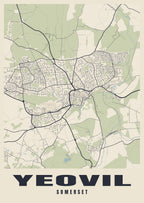 Street map poster of Yeovil, Somerset