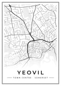 Street map poster of Yeovil town centre, Somerset