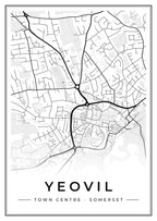Street map poster of Yeovil town centre, Somerset