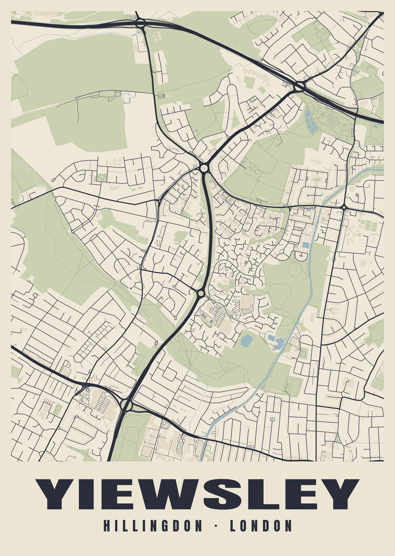 Yiewsley Heritage Street Map Poster