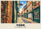 The Shambles, York poster, Gouache style