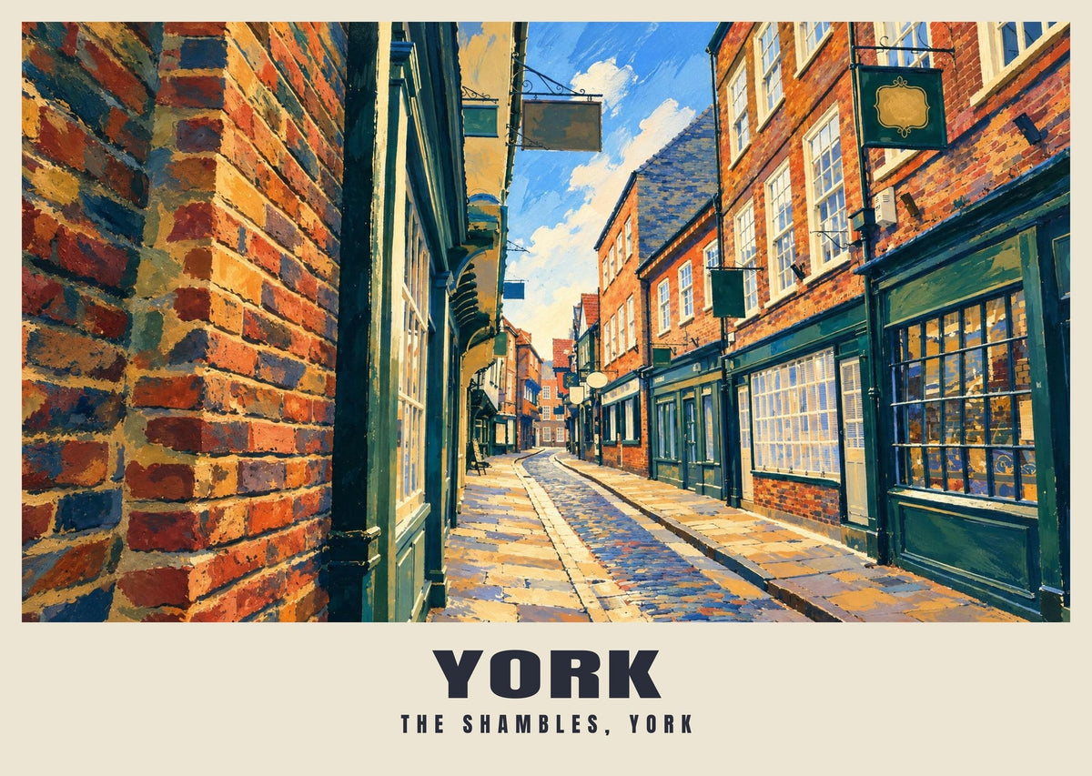 The Shambles, York poster, Gouache style