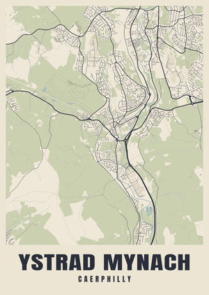 Ystrad Mynach Street Map Poster