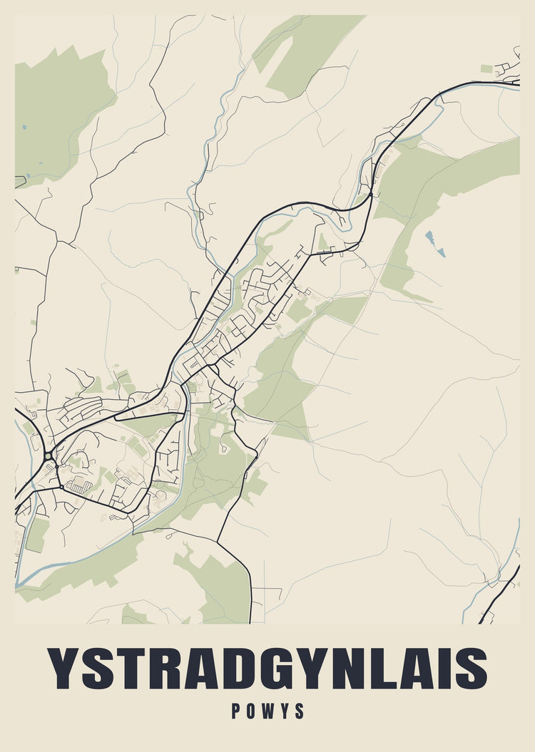 Ystradgynlais Street Map Poster