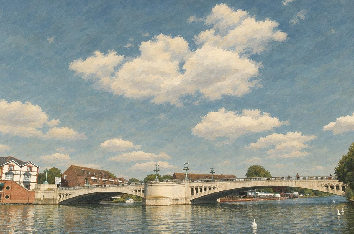 Caversham Bridge poster in the British Heritage style, made from a real photo