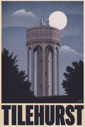Tilehurst Water Tower vintage-style poster