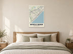 Myrtle Beach Street Map Poster at A1, as a poster, above a bed