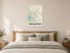 Neston Street Map Poster at A1, as a poster, above a bed