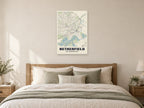 Netherfield Street Map Poster at A1, as a poster, above a bed