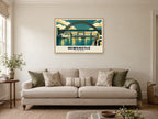 The Tyne Bridge, Newcastle Poster at A1, in a natural wood frame, in a sitting room