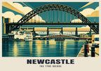 The Tyne Bridge, Newcastle poster in the Art Deco style