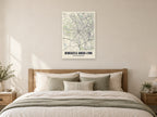Newcastle-under-Lyme Street Map Poster at A1, as a poster, above a bed