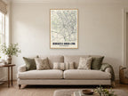 Newcastle-under-Lyme Street Map Poster at A1, in a natural wood frame, in a sitting room