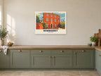 Palace House, Newmarket Poster at A1, in a white frame, in a kitchen