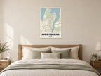 Northam Street Map Poster at A1, as a poster, above a bed