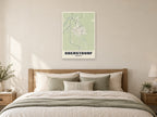Oberstdorf Street Map Poster at A1, as a poster, above a bed